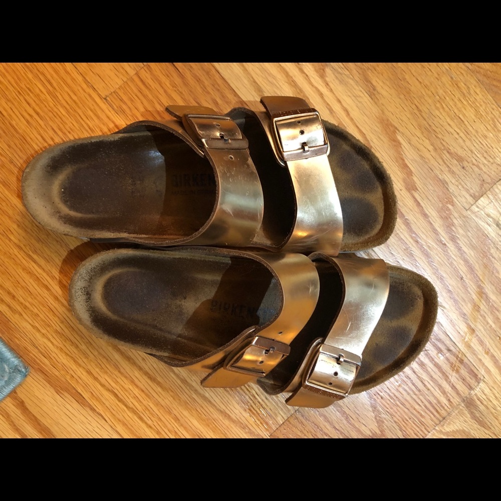 Rose Gold Arizona Birkenstocks